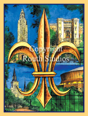 Louisiana State Capital, Fleur-de-lis, note cards